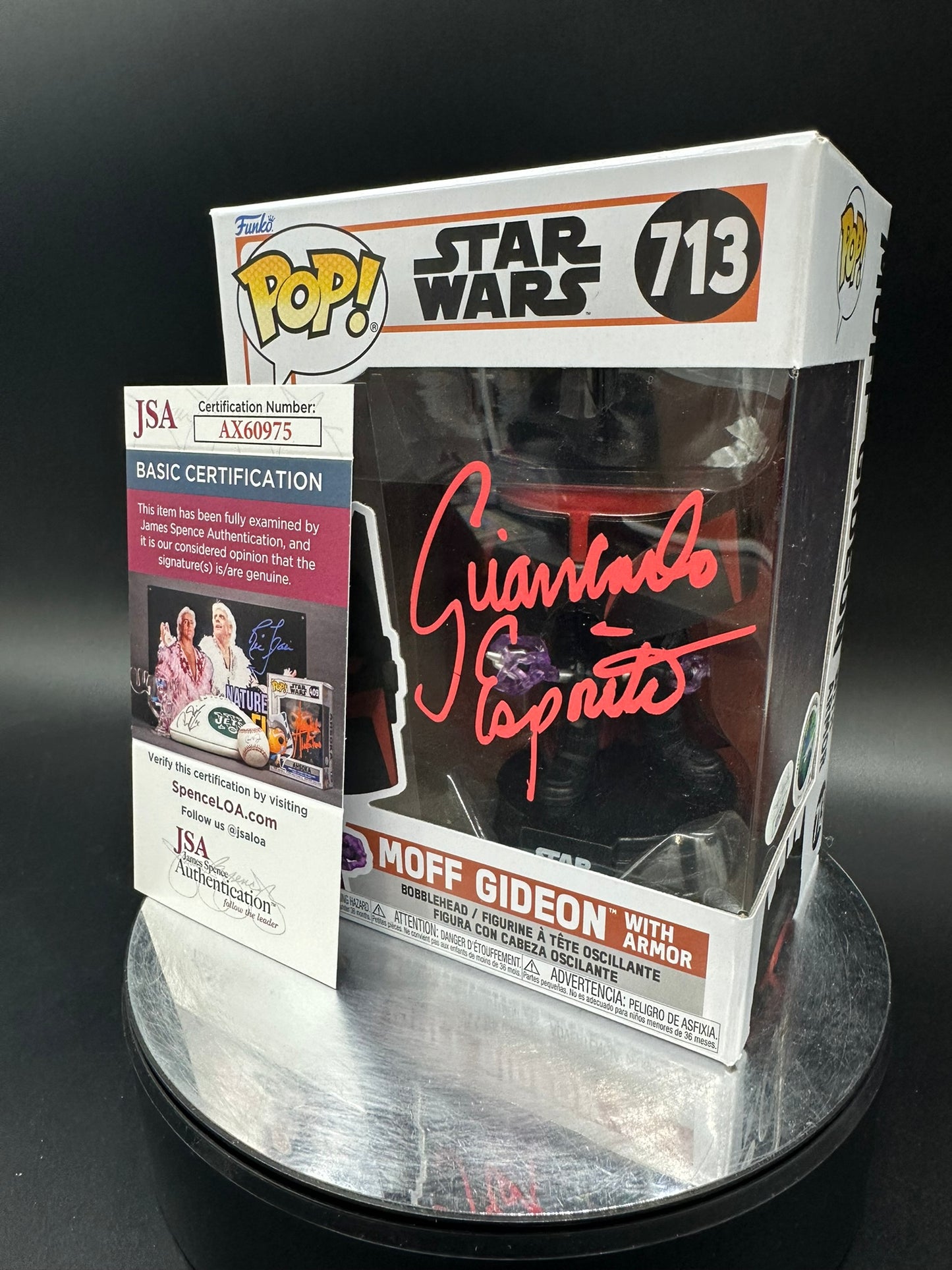 Star Wars - Moff Gideon 713 AUTOGRAPHED Funko Pop!