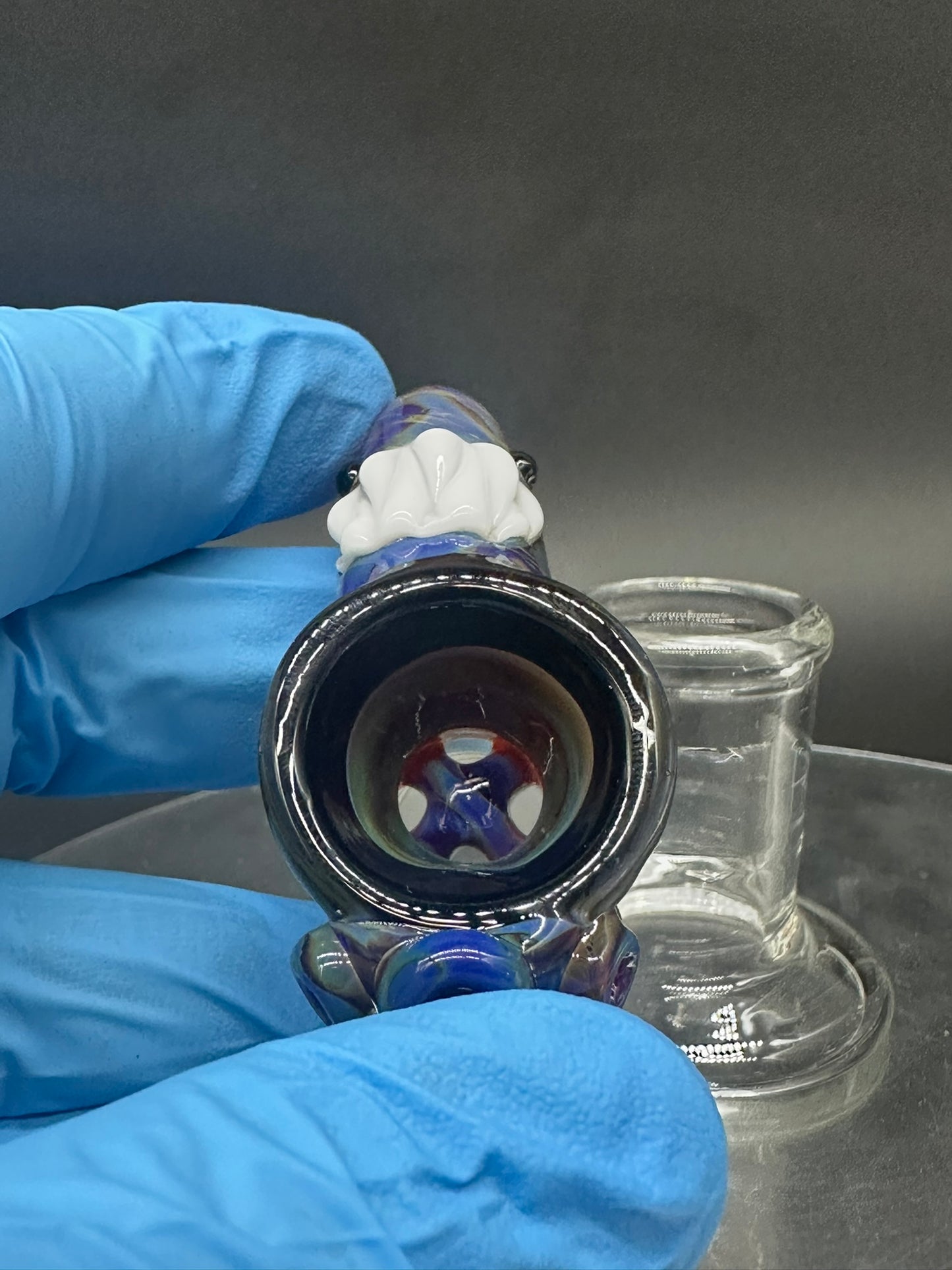 Amber Purple + Crushed Opal 19mm 4-hole Scalien Bowl