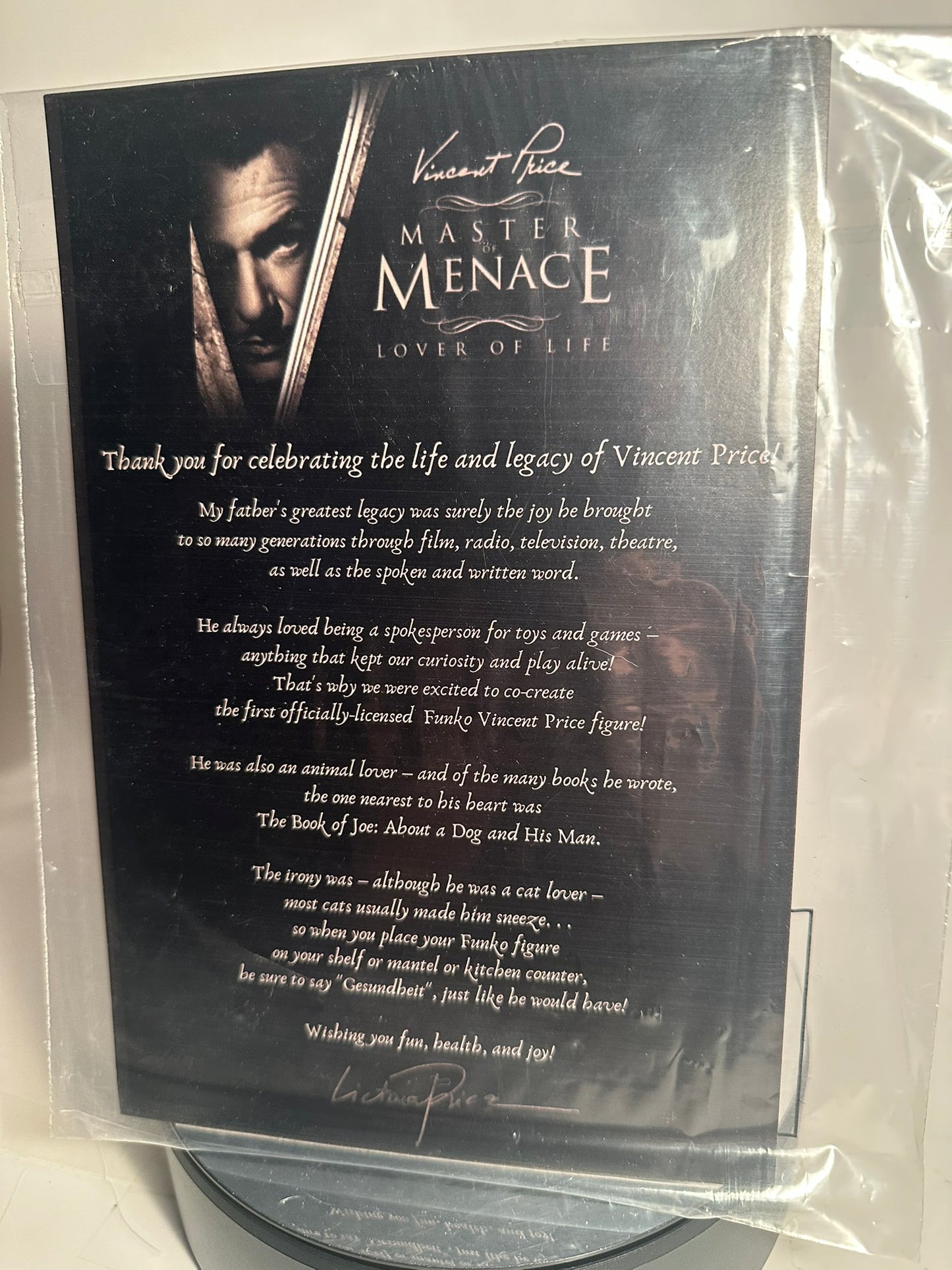 Icons - Vincent Price 67 AUTOGRAPHED Funko Pop!