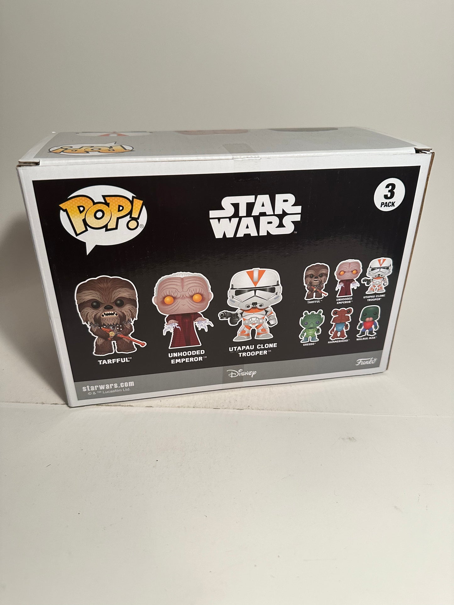 Star Wars - Tarfful/Unhooded Emperor/ Utapau Clone Trooper (Walmart Exclusive) 3 Pack Funko Pop!