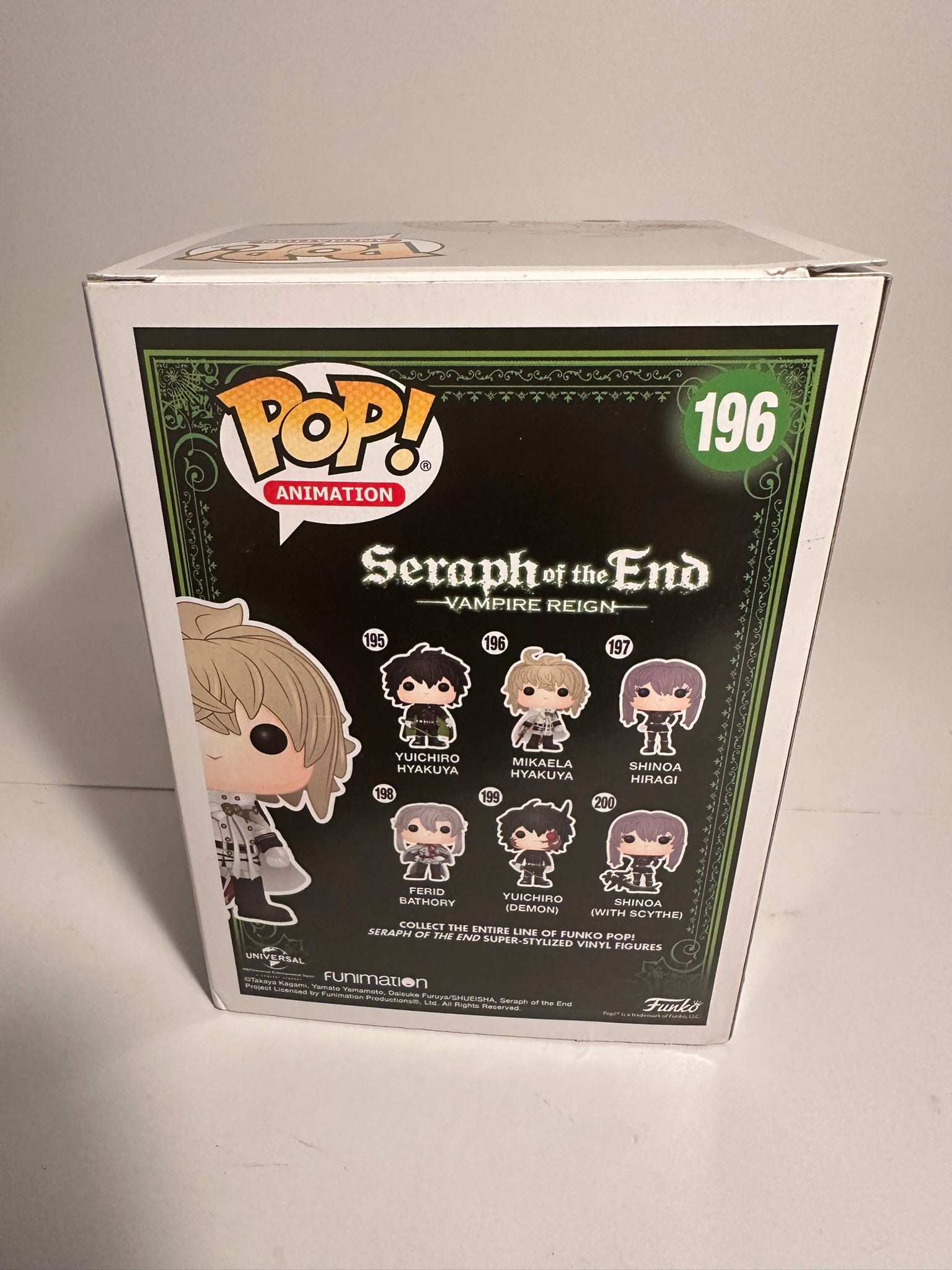 Seraph of the End Mikaela Hyakuya #196 Funko authentic Pop!