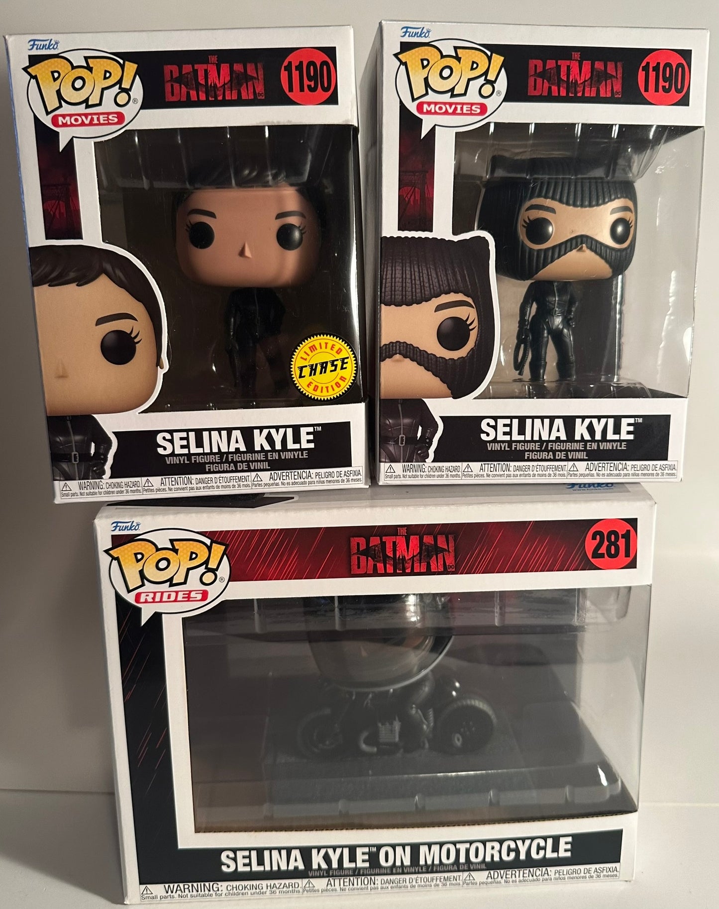 DC - Selina Kyle CHASE+COMMON 1190 RIDES 281 *Bundle* Funko Pop!