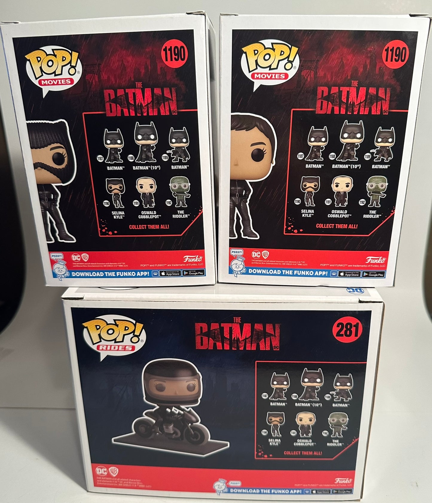 DC - Selina Kyle CHASE+COMMON 1190 RIDES 281 *Bundle* Funko Pop!