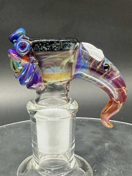 Amber Purple + Crushed Opal 19mm 4-hole Scalien Bowl