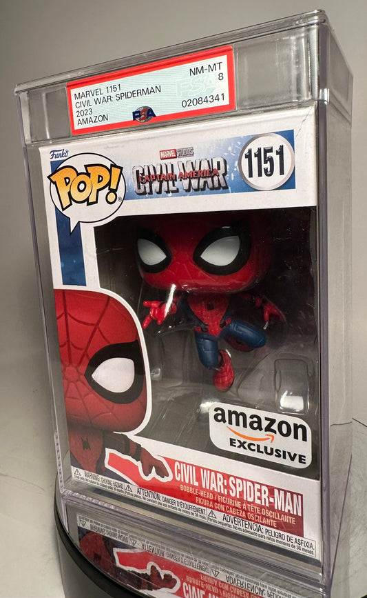 Spider-Man - Civil War: Spider-Man 1151 (Amazon Exclusive) PSA Graded 8/10 Funko Pop!