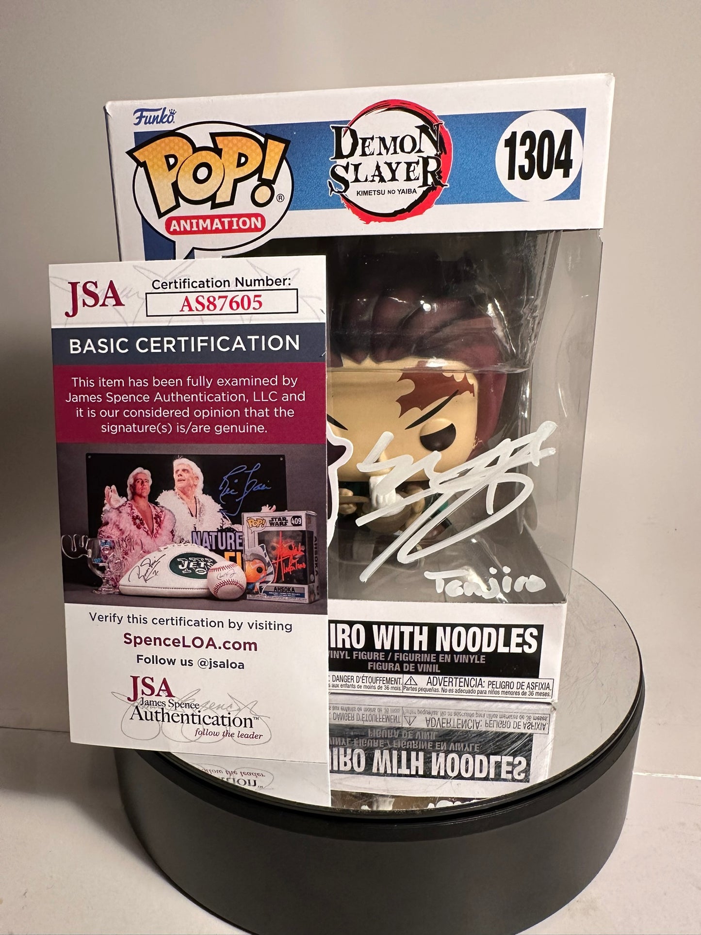 Demon Slayer - Tanjiro with Noodles 1304 AUTOGRAPHED Funko Pop!