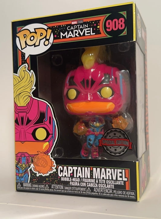 Marvel - Captain Marvel BLACKLIGHT (Special Edition) 908 Funko Pop!