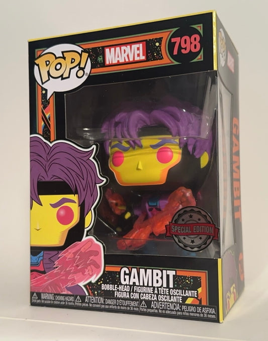 Marvel - Gambit BLACKLIGHT (Special Edition) 798 Funko Pop!