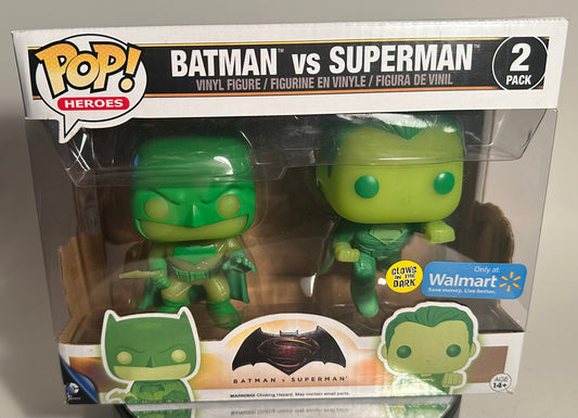 DC Universe - Batman Vs Superman 2 Pack GITD (Walmart Exclusive) Funko Pop!