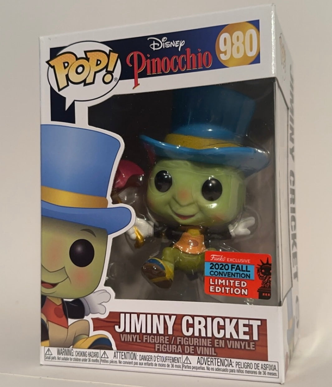 Pinocchio - Jiminy Cricket ( Funko 2022 Fall Convention Limited Edition) 980 Funko Pop!