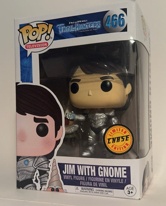 Troll Hunters - Jim with Gnome CHASE 466 Funko Pop!