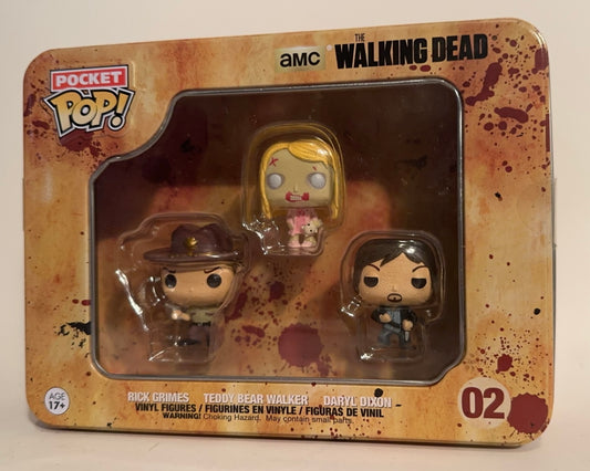 The Walking Dead - Rick Grimes, Teddy Bear Girl, Daryl Dixon Funko Pocket Pop!