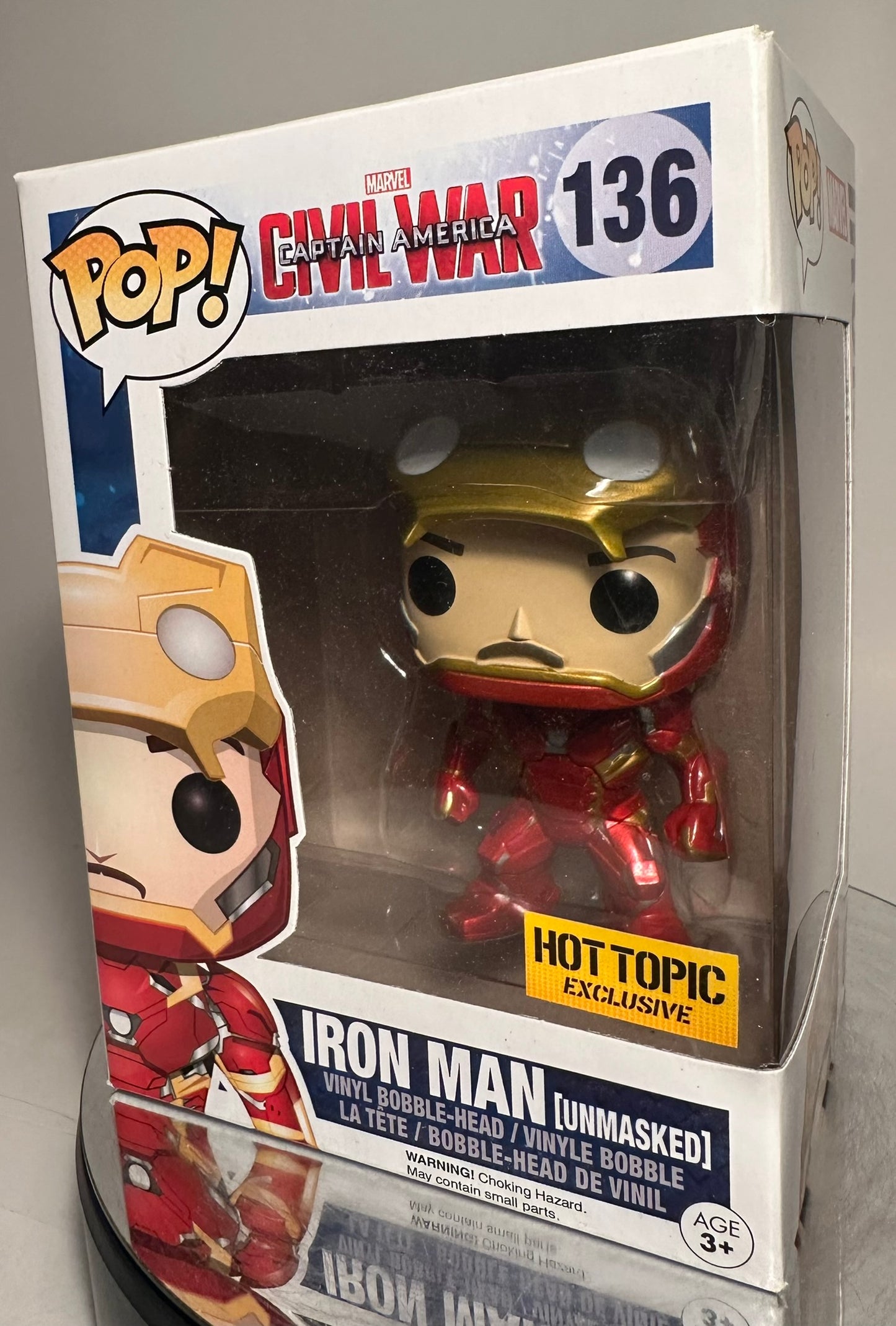 Marvel - Iron Man (Unmasked) 136 (Hot Topic Exclusive) Funko Pop!