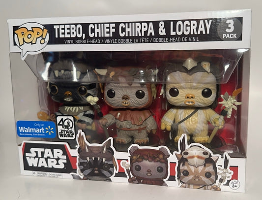 Star Wars - Teebo, Chief Chirpa and Logray (Walmart Exclusive) 3 Pack Funko Pop!