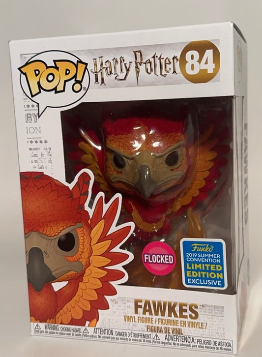 Harry Potter - Fawkes 84 FLOCKED (2019 Summer Convention Limited Edition) Funko Pop!