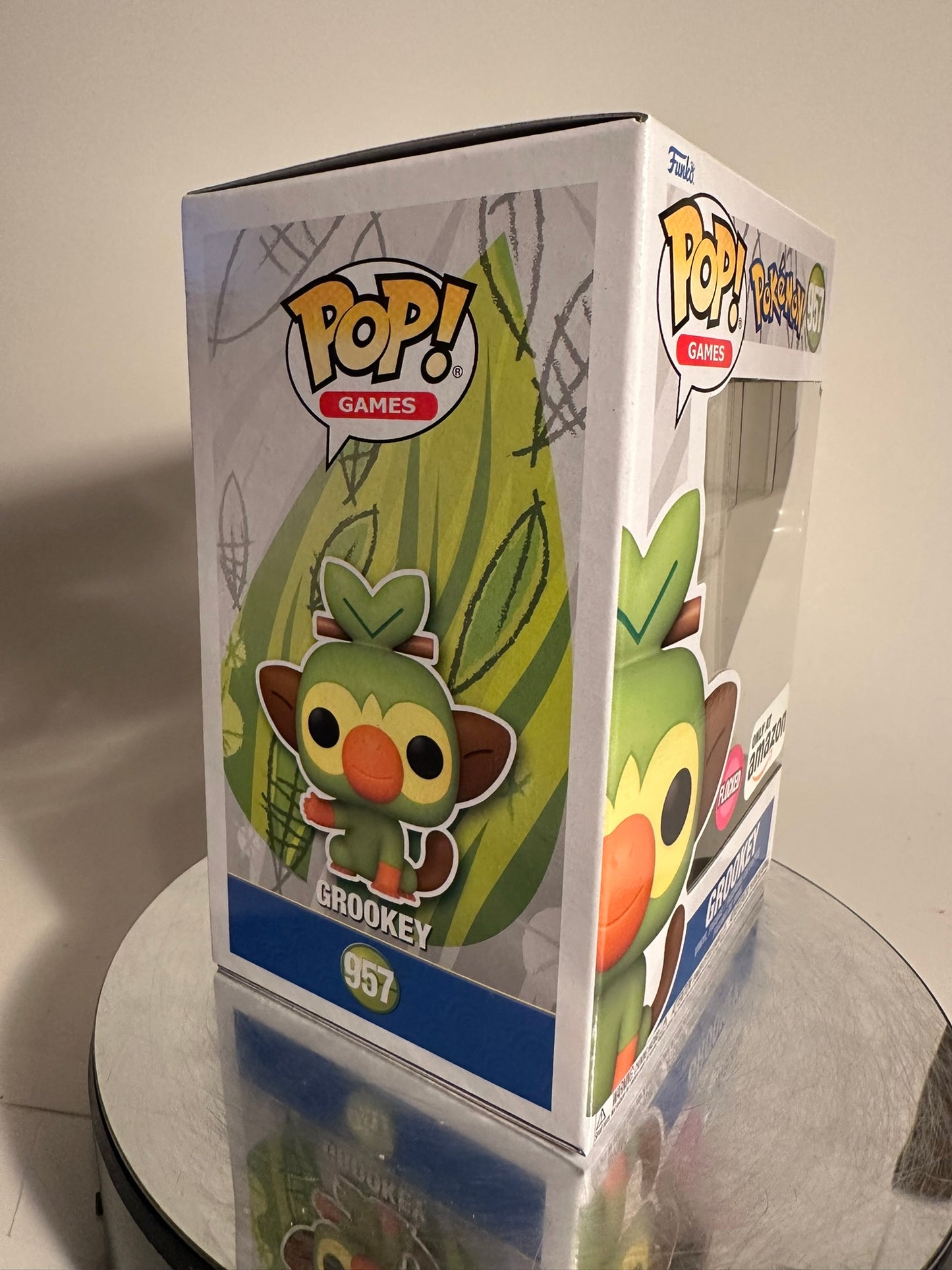 Pokemon - Grookey 957 FLOCKED (Amazon Exclusive) Funko Pop!