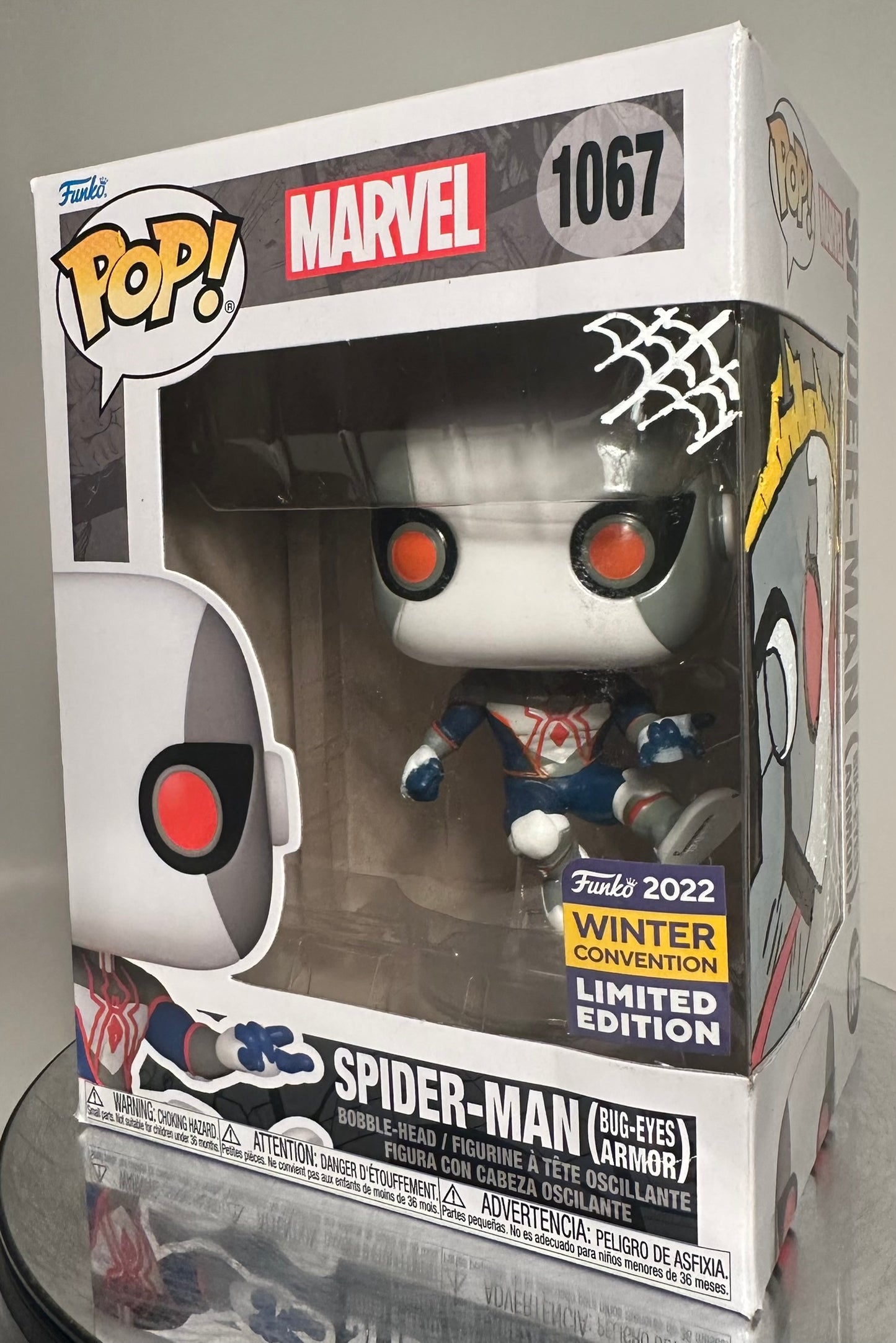 Marvel - Spider-Man (Bug-Eyes Armor) 1067 2022 Winter Convention Limited Edition CUSTOM ARTWORK Funko Pop!