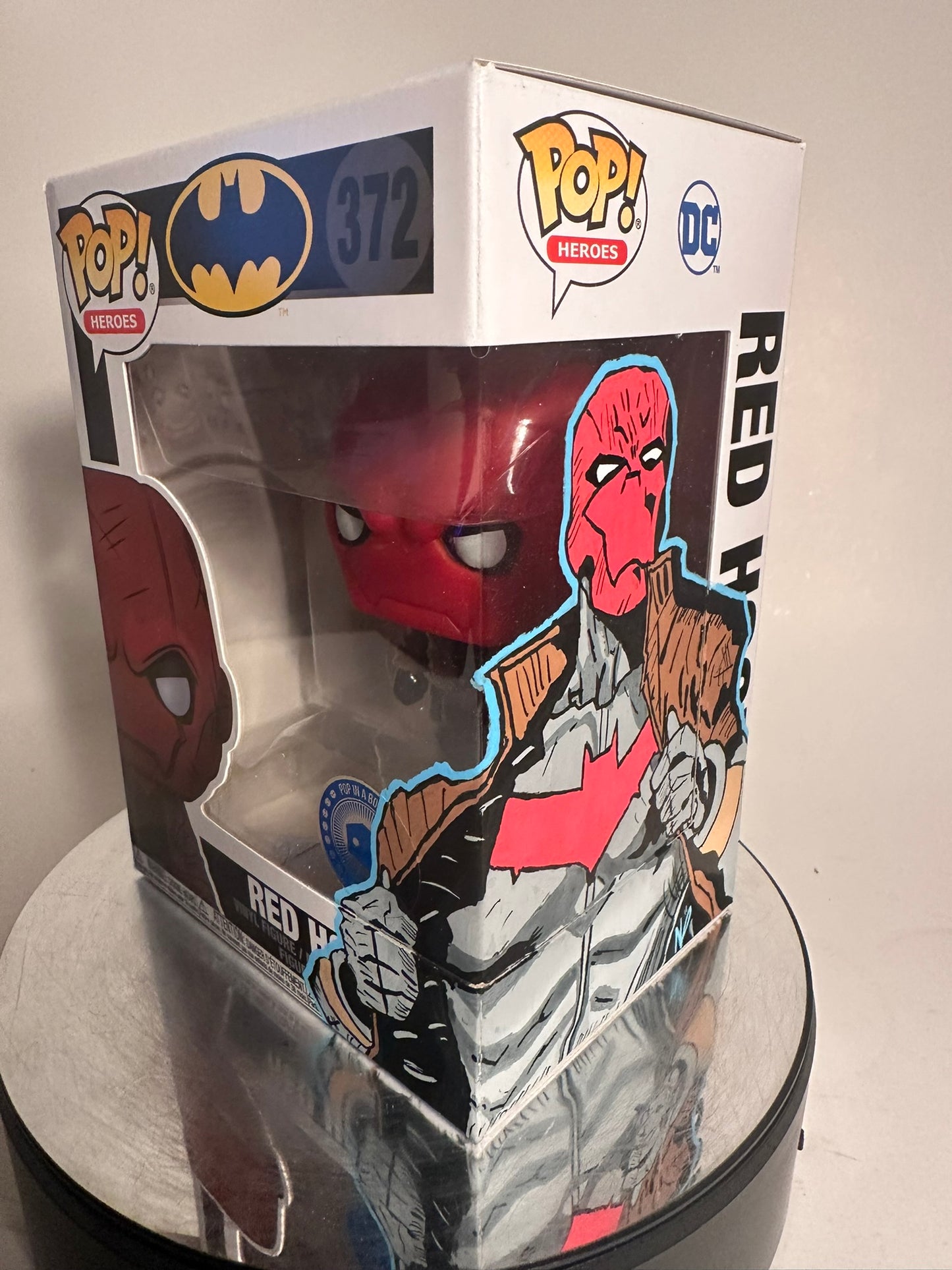 DC - Red Hood 372 Pop in a Box Exclusive CUSTOM ARTWORK Funko Pop!