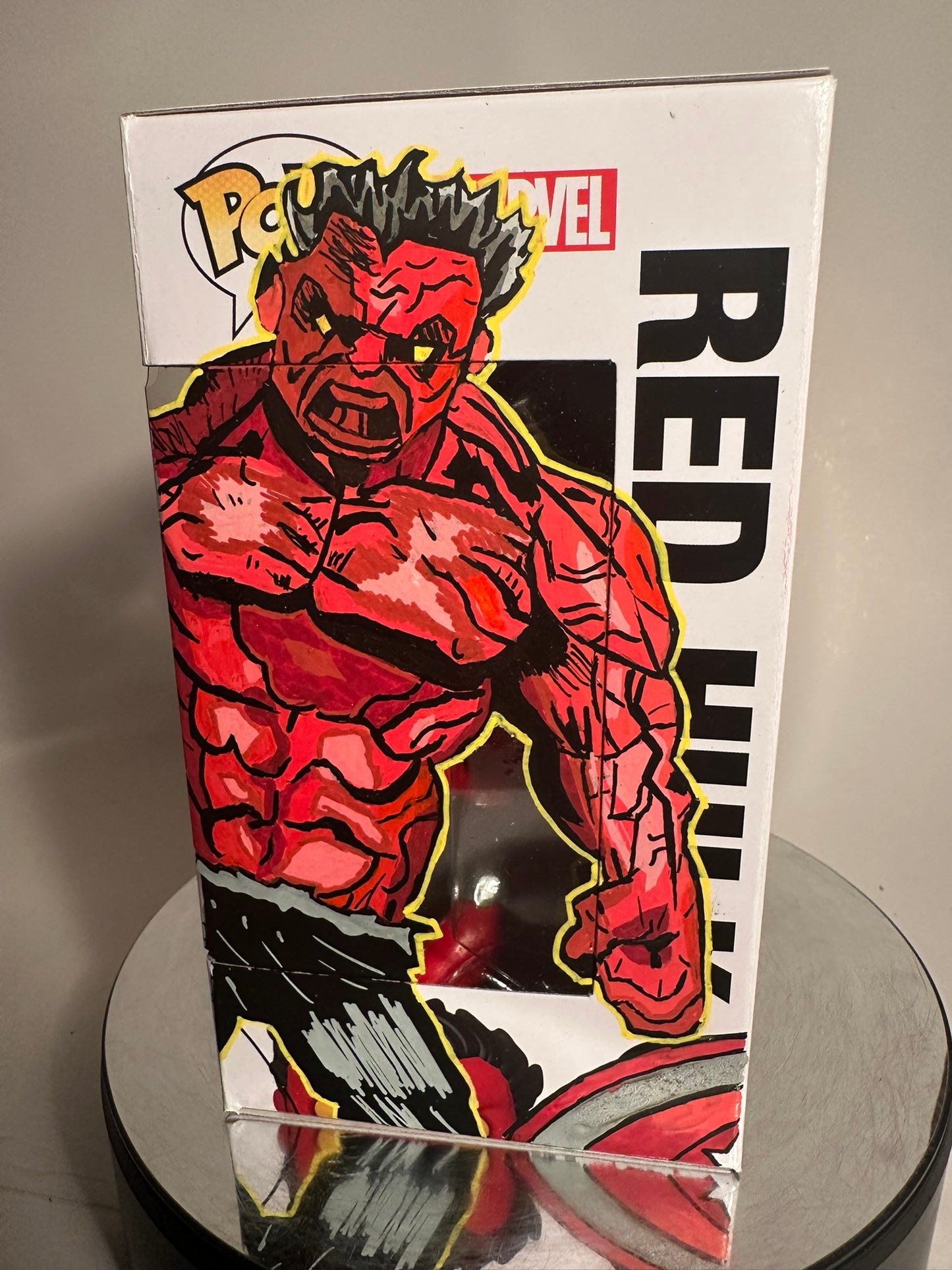 Marvel - Red Hulk 854 Hot Topic Exclusive CUSTOM ARTWORK Funko Pop!